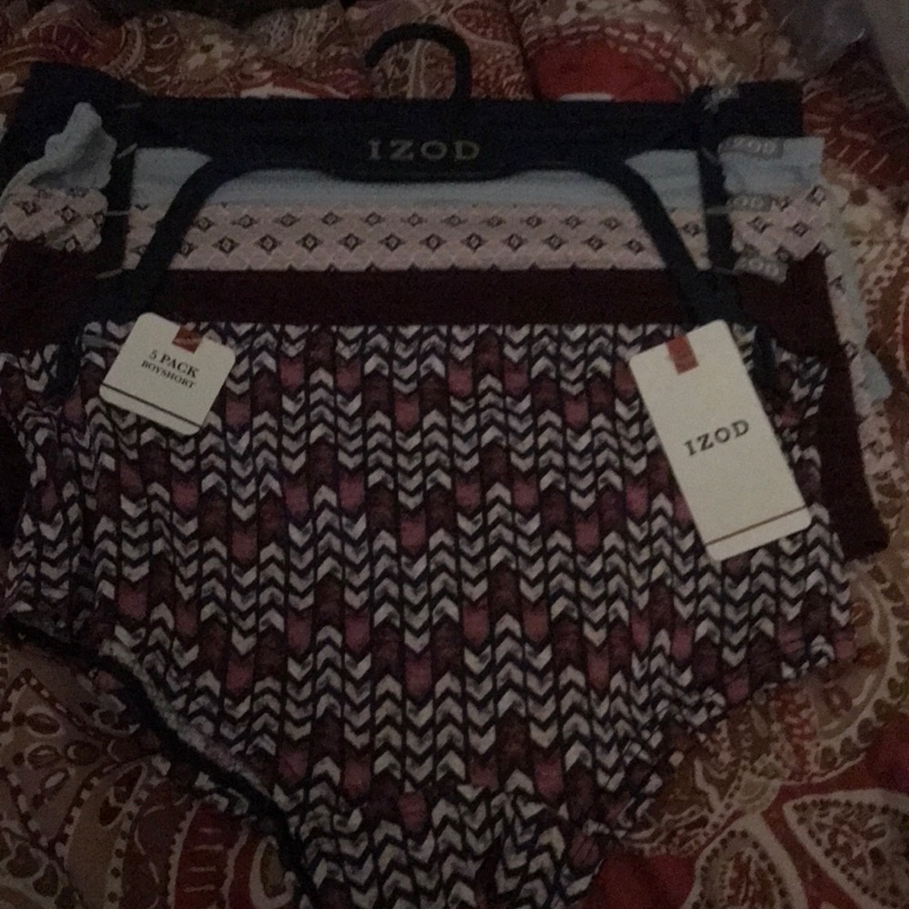 5 pack Sz SMALL boy shorts panties underwear by izod